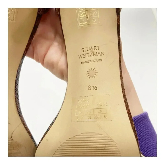 NEW Stuart Weitzman Amelina 95 Strappy Heeled Snake Sandal size 8.5 - Picture 8 of 9
